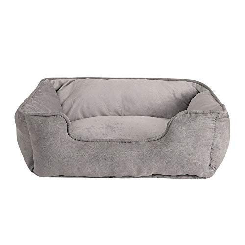 lionto 2-in-1 Hundebett Hundekissen Hundekörbchen Hundesofa, (S) 60x50 cm grau von lionto