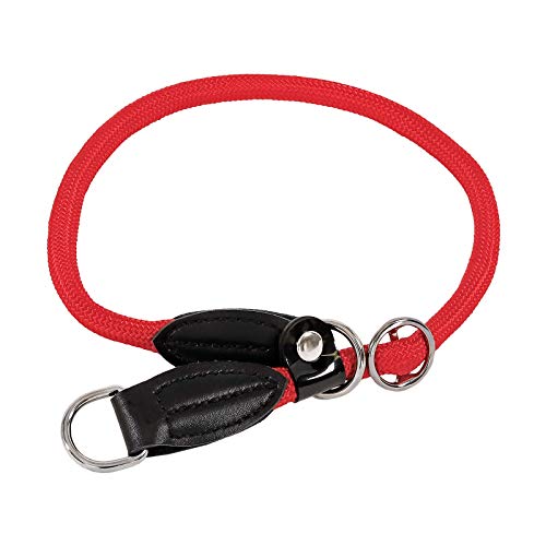 lionto Hundehalsband aus strapazierfähigem Nylon für Hundetraining, Länge 40 cm, 0,8 cm Dicke, Zugstopp Halsband für Hunde, Lederimitat mit Metallring & Anpassung durch stufenlosen Schieber, rot lionto Hundehalsband aus strapazierfähigem Nylon für Hundetraining, Länge 40 cm, 0,8 cm Dicke, Zugstopp Halsband für Hunde, Lederimitat mit Metallring & Anpassung durch stufenlosen Schieber, rot von lionto