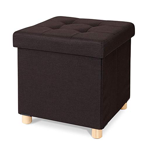 dibea Sitzhocker Klapphocker Sitzbank Aufbewahrungsbox 38x38x38 cm, braun von Dibea