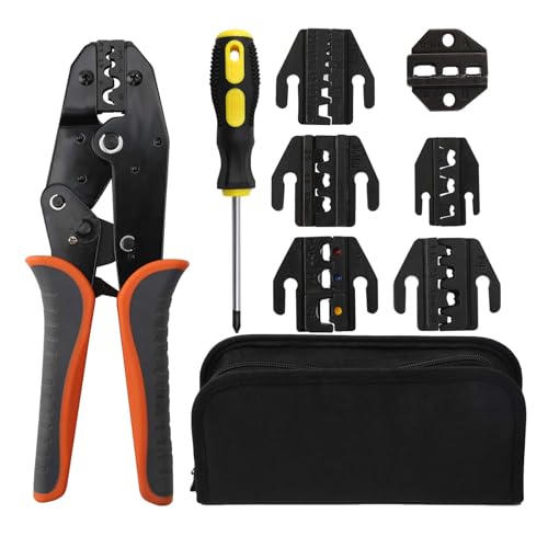 9-teiliges Crimpzange Set - diceevil Crimpzange mit Aufbewahrungstasche für isolierte & nicht isolierte Kabelschuhe, Aderendhülsen, Aderendhülsenzange - mit Wechselbacken 9-teiliges Crimpzange Set - diceevil Crimpzange mit Aufbewahrungstasche für isolierte & nicht isolierte Kabelschuhe, Aderendhülsen, Aderendhülsenzange - mit Wechselbacken von diceevil