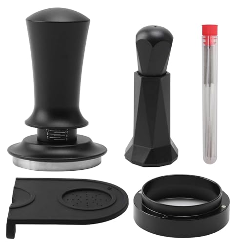 diceevil 53 mm Kaffee-Tamper Espresso-Zubehör-Set mit WDT-Werkzeug, Dosiertrichter und Tamper-Matte von diceevil