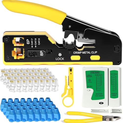diceevil RJ45 Crimping Tool Kit Pass Through Ethernet Crimping Tool für CAT5/CAT6/CAT7 diceevil RJ45 Crimping Tool Kit Pass Through Ethernet Crimping Tool für CAT5/CAT6/CAT7 von diceevil