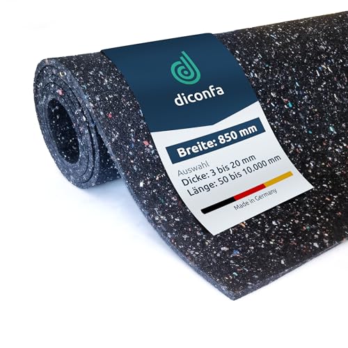 diconfa Bautenschutzmatte BREITE 850mm 85cm 0,85m WÄHLBAR ==> Dicke: 3 bis 20mm - LÄNGE: 0,05m bis 10m - Auswahl: 0,5m 50cm lang, 20mm stark - Gummimatte Meterware Gummigranulat-Matte Regenerat von diconfa