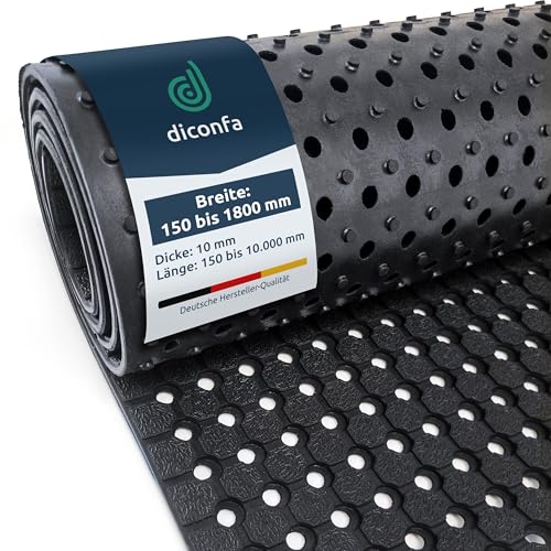 diconfa Gummimatte Lochmatte NACH Maß - BREITE 150 bis 1800mm - LÄNGE 0,15 bis 10m - 1m x 7,2m 100cm x 720cm mm stark- Poolmatte Ringgummimatte Garten Pool Whirlpool Schwimmbad rutschfest von diconfa