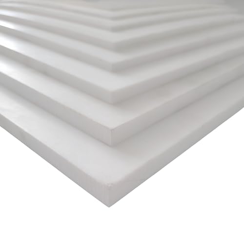 diconfa PTFE Teflon Platte nach Maß BREITE und LÄNGE 100mm bis 1000mm DICKE: 0,5mm bis 100mm AUSWAHL: 900x400mm, 0,5mm dick - Kunststoffplatte virginal weiß Hitze Kälte UV-stabil Innen Außen von diconfa