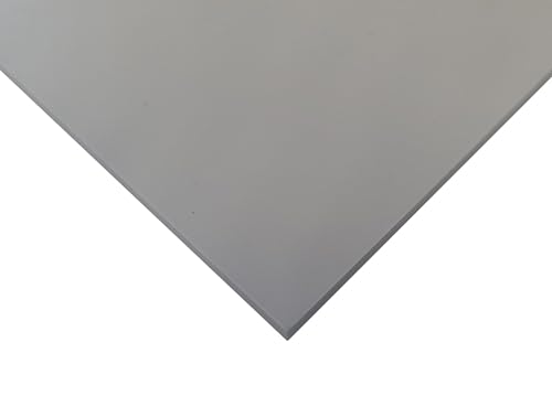 diconfa PVC Kunststoffplatte hellgrau NACH MAß - 2 bis 30mm stark - Auswahl: 500 x 800mm (50 x 80cm), 10mm dick - hart seidenmatt - porenlos glatte Oberfläche - einseitig Schutzfolie von diconfa