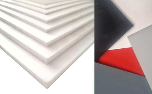 diconfa PVC Kunststoffplatte natur weiß NACH MAß - 1 bis 100mm stark - Auswahl: 100 x 500mm (10 x 50cm), 3mm dick - hart seidenmatt - porenlos glatte Oberfläche - einseitig Schutzfolie von diconfa