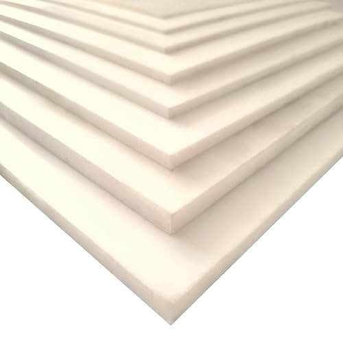 diconfa PVC Kunststoffplatte natur weiß NACH MAß - 1 bis 100mm stark - Auswahl: 400 x 2000mm (40 x 200cm), 3mm dick - hart seidenmatt - porenlos glatte Oberfläche - einseitig Schutzfolie von diconfa