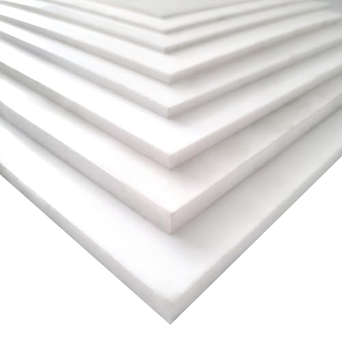 diconfa PVC Kunststoffplatte weiß NACH MAß - 1 bis 100mm stark - Auswahl: 400 x 300mm (40 x 30cm), 2mm dick - hart seidenmatt - porenlos glatte Oberfläche - einseitig Schutzfolie von diconfa