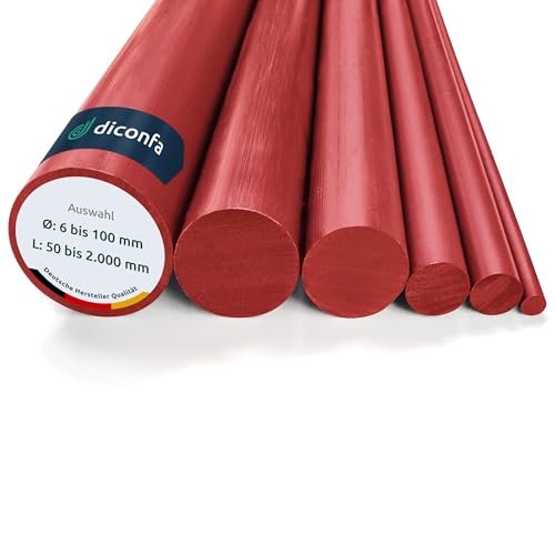 diconfa PVC Rundstab rot AUF Maß - AUSWAHL: Ø 60 x 1600mm - Ø: 6 bis 100mm - LÄNGE: 100 bis 2000mm entgratet Kunststoff-stange - Hart Vollmaterial Rund-stock robust langlebig diconfa PVC Rundstab rot AUF Maß - AUSWAHL: Ø 60 x 1600mm - Ø: 6 bis 100mm - LÄNGE: 100 bis 2000mm entgratet Kunststoff-stange - Hart Vollmaterial Rund-stock robust langlebig von diconfa