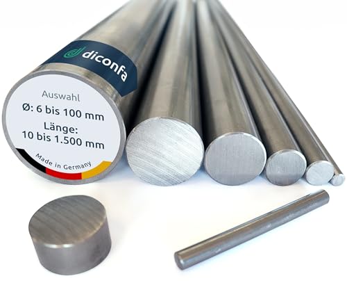 DICONFA Rundstahl S355 J2+C - Ø 50mm x 550mm - DURCHMESSER 6mm bis 100mm - LÄNGE 10mm bis 1500mm - gezogen Blankstahl h9 | ST 52 K - 1.0579 | Rund-eisen Welle Baustahl Stahlstab Achse Bolzen DICONFA Rundstahl S355 J2+C - Ø 50mm x 550mm - DURCHMESSER 6mm bis 100mm - LÄNGE 10mm bis 1500mm - gezogen Blankstahl h9 | ST 52 K - 1.0579 | Rund-eisen Welle Baustahl Stahlstab Achse Bolzen von diconfa