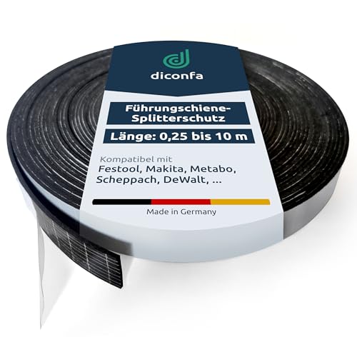 diconfa Splitterschutz TOP - LÄNGE: 0,25m bis 10m - kompatibel mit Divar Führungsschiene MEEC Divar 55 - KLEBER: weiß, gitterverstärkt - AUSWAHL: 1500mm (1,5m) - Spanreißschutz von diconfa