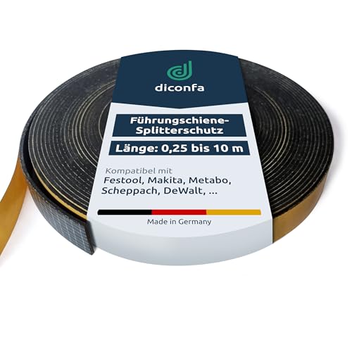 diconfa Splitterschutz TOP PLUS - LÄNGE: 0,25m bis 10m - kompatibel mit Scheppach Führungsschiene CS55 - KLEBER: gelb, gitterverstärkt - AUSWAHL: 800mm (0,8m) - Spanreißschutz von diconfa
