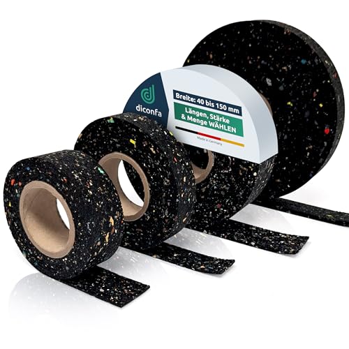 diconfa Terrassenpads Rolle - 40 bis 150mm breit - 3 bis 10mm dick - 1 bis 10m lang ==> 60 x 10000 x 3-mm, 4 Stück - Gummigranulat-Rollen Terrassenbau Gartenbau Straßenbau Bautenschutzmatte von diconfa