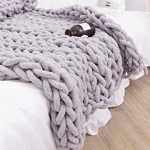 Wolle Garn Wolle Roving DIY Hand Chunky Strickdecke Decke Garn Häkeln Soft Bulky Arm Stricken für Riese Klobig Sticken Werfen Sofa Decke, Kunst & Handwerk Nähen, Handgestrickte Werke von didatecar