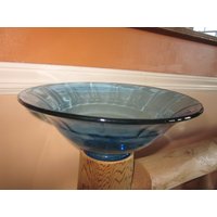 Große Glasschale, Türkis, Blaue Emailliertes Glas von diddle47
