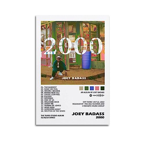 didiDo Joey Badass Poster 2000 Musikalbum, Leinwand-Kunstposter und Wandkunst, hängende Dekoration für moderne Familien-Korridor-Poster, 30 x 45 cm von didiDo