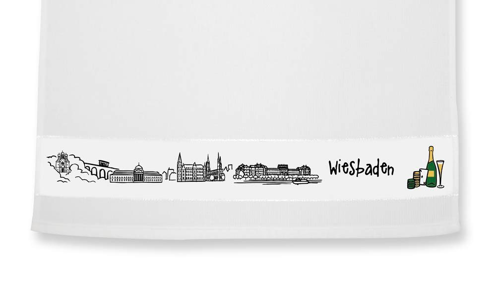 die Stadtmeister Geschirrtuch Skyline Wiesbaden von die Stadtmeister