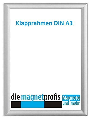 Aluminium Klapprahmen Bilderrahmen A3 460 x 335 mm ****hochwertig**** mit stabiler, Alu beschichteten Rückwand von die magnetprofis magnete und mehr