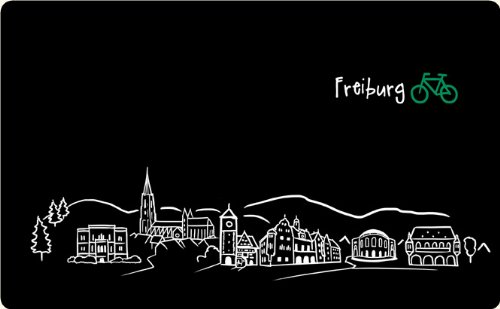 Frühstücksbrettchen"Skyline Freiburg" - als Geschenk für Breisgauer & Fans der Stadt am Fuss des Schwarzwalds oder als Freiburg Souvenir von die stadtmeister
