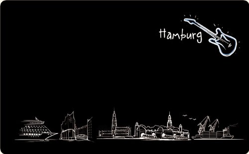 Frühstücksbrettchen Skyline Hamburg - als Geschenk für Hamburger & Fans der Hansestadt oder als Hamburg Souvenir von die stadtmeister