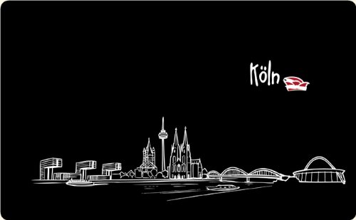 Frühstücksbrettchen Skyline Köln - als Geschenk für Kölner & Fans der Domstadt oder als Kölle Souvenir von die stadtmeister