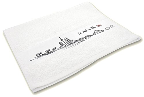 die stadtmeister Gästehandtuch Skyline Köln - als Geschenk für Kölner & Fans der Domstadt oder als Kölle Souvenir von die stadtmeister