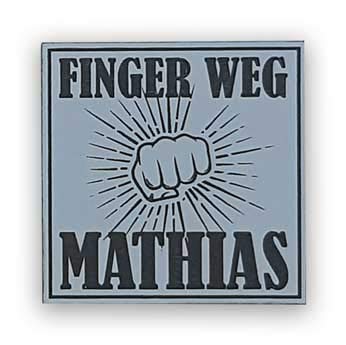 die stadtmeister Kühlschrankmagnet Finger Weg - Mathias (BZW. Wunschname) Silber von die stadtmeister