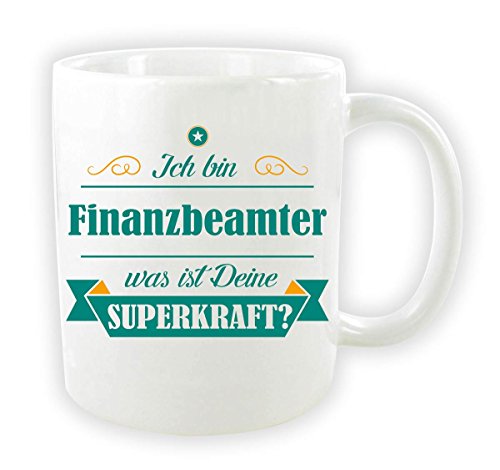 Personalisierbare Keramiktasse/mit Wunschberuf/z.B. „Ich bin Finanzbeamter (bzw. Wunschberuf) - was ist Deine Superkraft“ von die stadtmeister