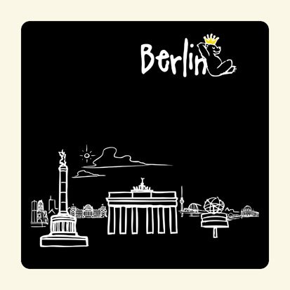 Untersetzer 2er Set Skyline Berlin (schwarz) - als Geschenk für Berliner & Fans der Hauptstadt oder als Berlin Souvenir von die stadtmeister