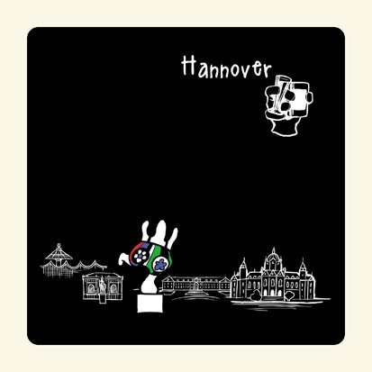 Untersetzer Skyline Hannover (schwarz) - als Geschenk für Hannoveraner & Fans der Niedersachsenmetropole oder als Hannover Souvenir - die stadtmeister von die stadtmeister