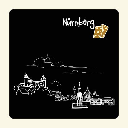 Untersetzer Skyline Nürnberg (schwarz) - als Geschenk für Nürnberger & Fans der Frankenmetropole oder als Nürnberg Souvenir - die stadtmeister von die stadtmeister