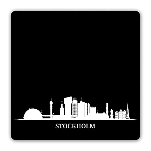 Untersetzer schwarz Skyline Stockholm von die stadtmeister
