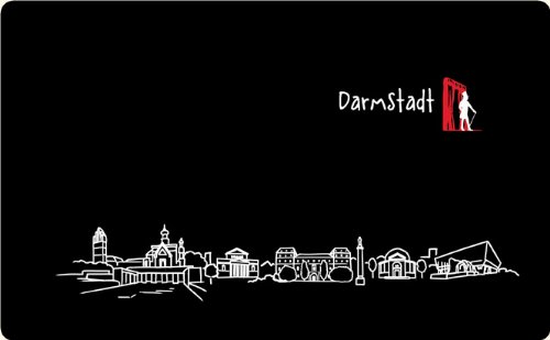 Frühstücksbrettchen"Skyline Darmstadt" - als Geschenk für Darmstädter & Fans der Stadt des Jugendstils oder als Darmstadt Souvenir von die stadtmeister