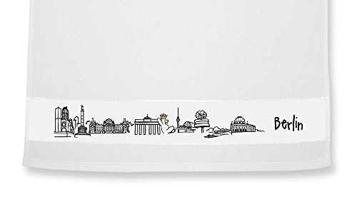 die stadtmeister Geschirrtuch Skyline Berlin - als Geschenk für Berliner & Fans der Hauptstadt oder als Berlin Souvenir von die stadtmeister