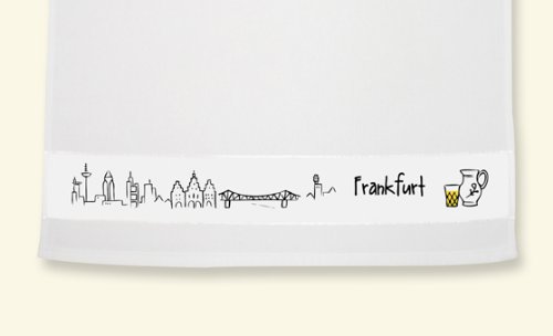 die stadtmeister Geschirrtuch Skyline Frankfurt - als Geschenk für Frankfurter & Fans der Mainmetropole oder als Frankfurt Souvenir von die stadtmeister