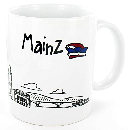 die stadtmeister Keramiktasse Skyline Mainz - als Geschenk für Meenzer & Fans der Domstadt oder als Mainz Souvenir von die stadtmeister