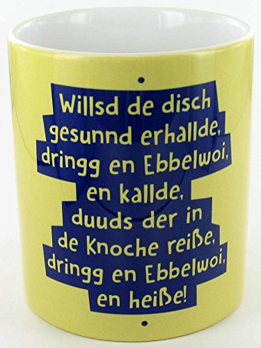 die stadtmeister Keramiktasse Willsd de disch gesunnd erhallde, trink en Ebbelwoi, en kallde... - Trinkspruch - Klassiker aus Hessen von die stadtmeister