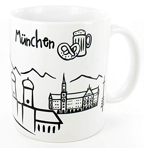 die stadtmeister Keramiktasse weiß ''Skyline München'' von die stadtmeister