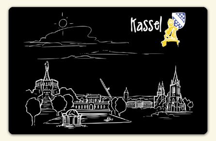 die stadtmeister Kühlschrankmagnet Skyline Kassel - als Geschenk für Kasseler, Kasselaner und Kasseläner oder als Kassel Souvenir von die stadtmeister