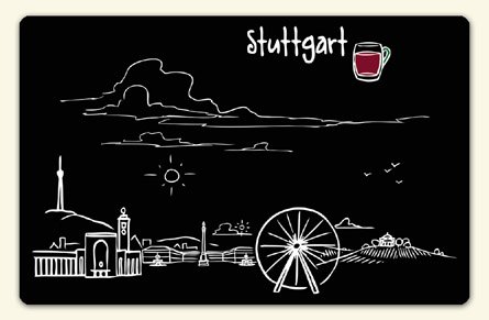 die stadtmeister Kühlschrankmagnet Skyline Stuttgart - als Geschenk für Suttgarter & Fans der Schwabenmetropole oder als Stuttgart Souvenir von die stadtmeister