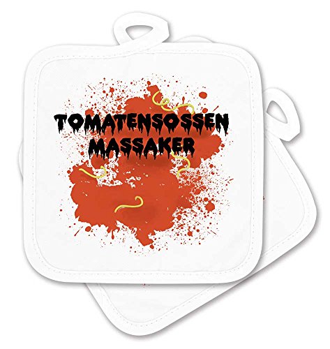 die stadtmeister Topflappen-Set Tomatensoßenmassaker von die stadtmeister