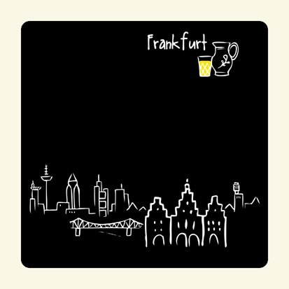 Untersetzer 2er Set Skyline Frankfurt (schwarz) - als Geschenk für Frankfurter & Fans der Mainmetropole oder als Frankfurt Souvenir von die stadtmeister