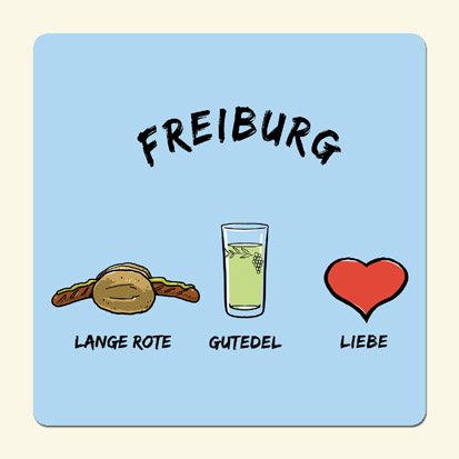 die stadtmeister Untersetzer ''Freiburg: Lange Rote-Gutedel-Liebe'' von die stadtmeister
