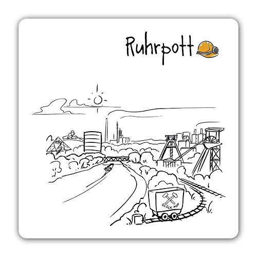 die stadtmeister Untersetzer Skyline Ruhrpott - weiß von die stadtmeister