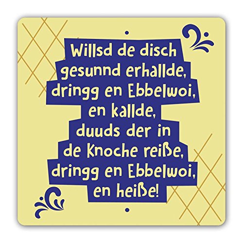 die stadtmeister Untersetzer Willsd de disch gesunnd erhallde, Trink en Ebbelwoi, en kallde.. - Trinkspruch - Klassiker aus Hessen von die stadtmeister