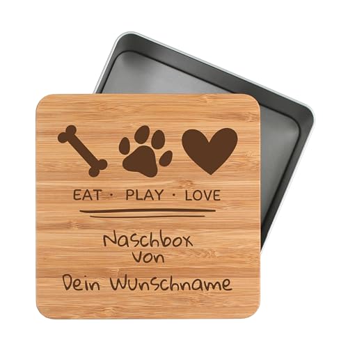 Leckerlidose personalisiert mit Namen aus Metall für Hunde oder Katzen Aufbewahrungsdose 1450ml für Hundesnacks oder Katzensnacks Geschenkidee für Tierliebhaber L01 von die-veredler