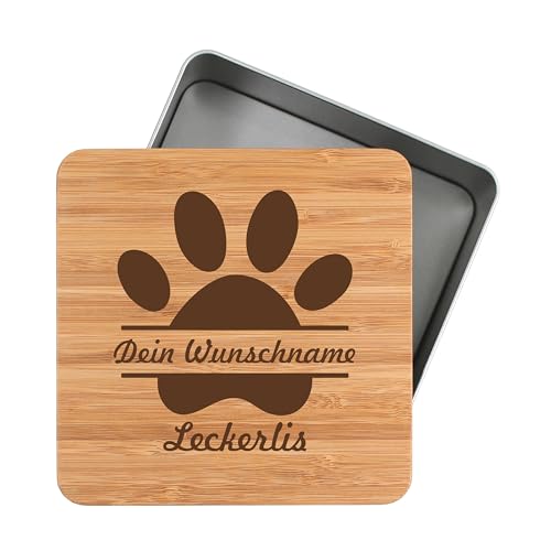 Leckerlidose personalisiert mit Namen aus Metall für Hunde oder Katzen Aufbewahrungsdose 1450ml für Hundesnacks oder Katzensnacks Geschenkidee für Tierliebhaber L02 von die-veredler