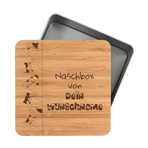 Leckerlidose personalisiert mit Namen aus Metall für Hunde oder Katzen Aufbewahrungsdose 1450ml für Hundesnacks oder Katzensnacks Geschenkidee für Tierliebhaber L04 von die-veredler