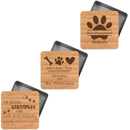 Leckerlidose personalisiert mit Namen für Hunde oder Katzen Aufbewahrungsdose für Hundesnacks Geschenkidee für Tierliebhaber Hundefutter und Hundeleckerlis Behälter Futtertonne (XL 1450ml) von die-veredler